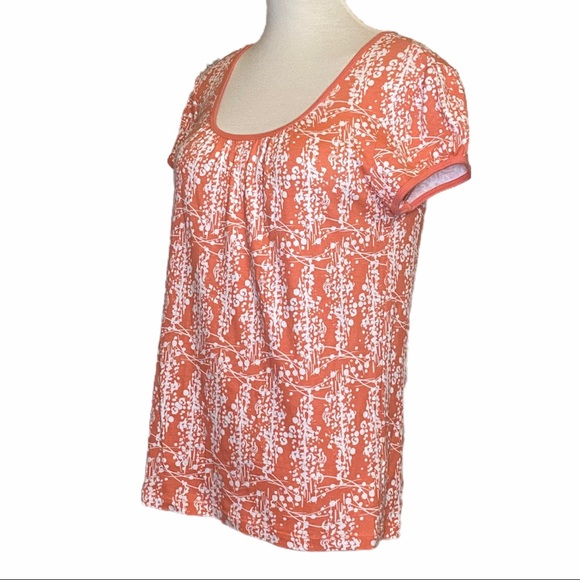 Sonoma Tops - Sonoma Coral White Scoop Neck Top